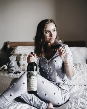 Monogrammed Wine Pajamas
