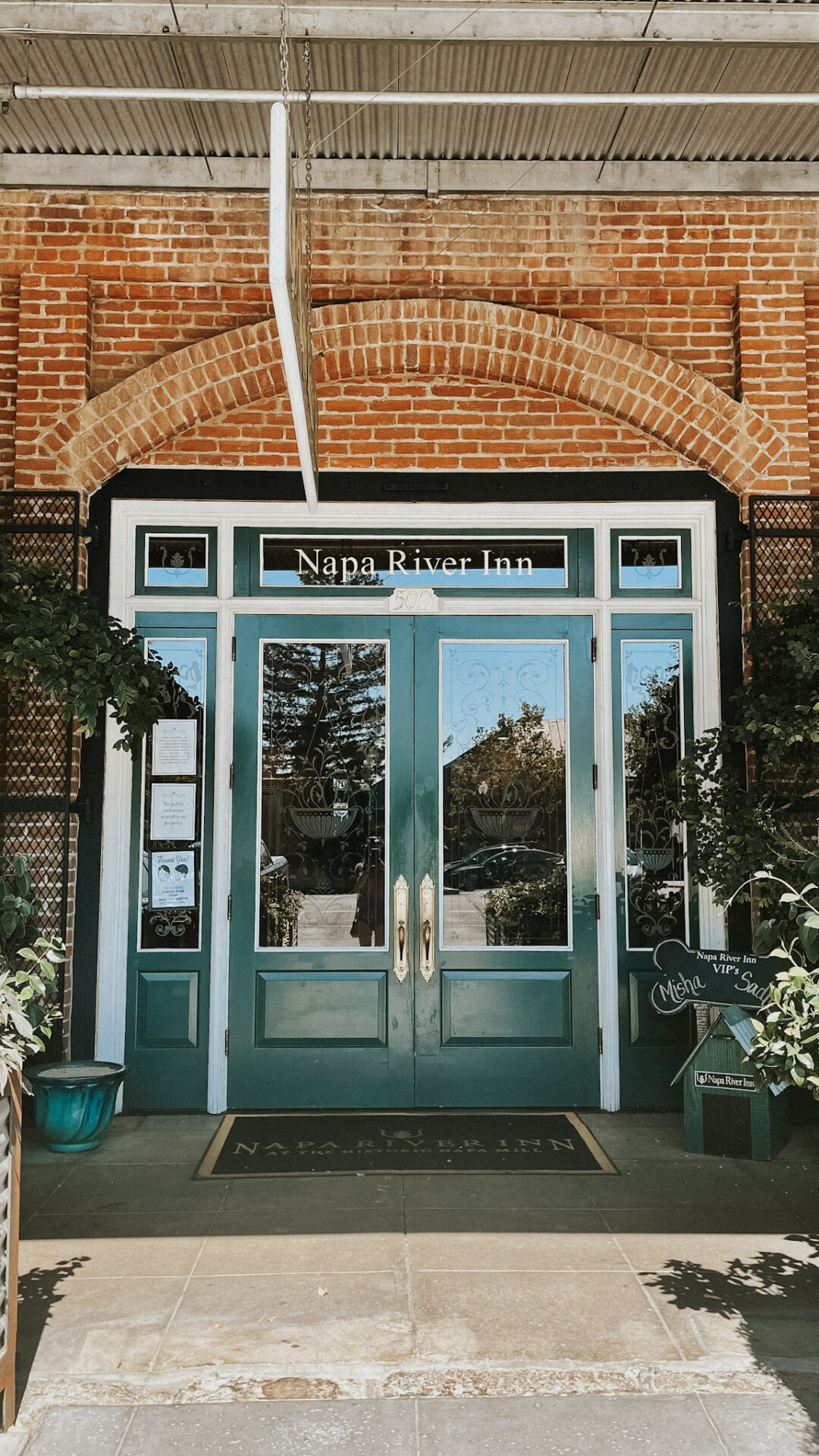 Napa River Inn doors downtown Napa hotel