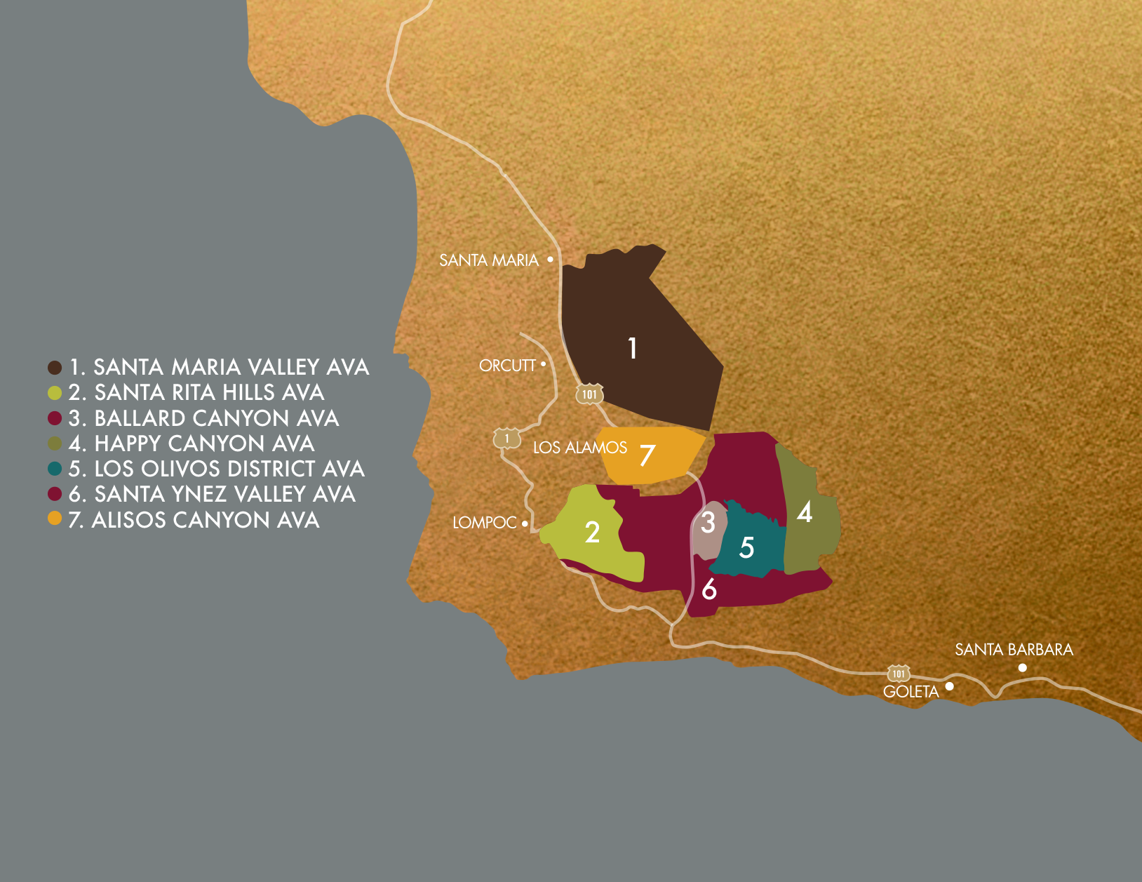 Santa Barbara wine country map