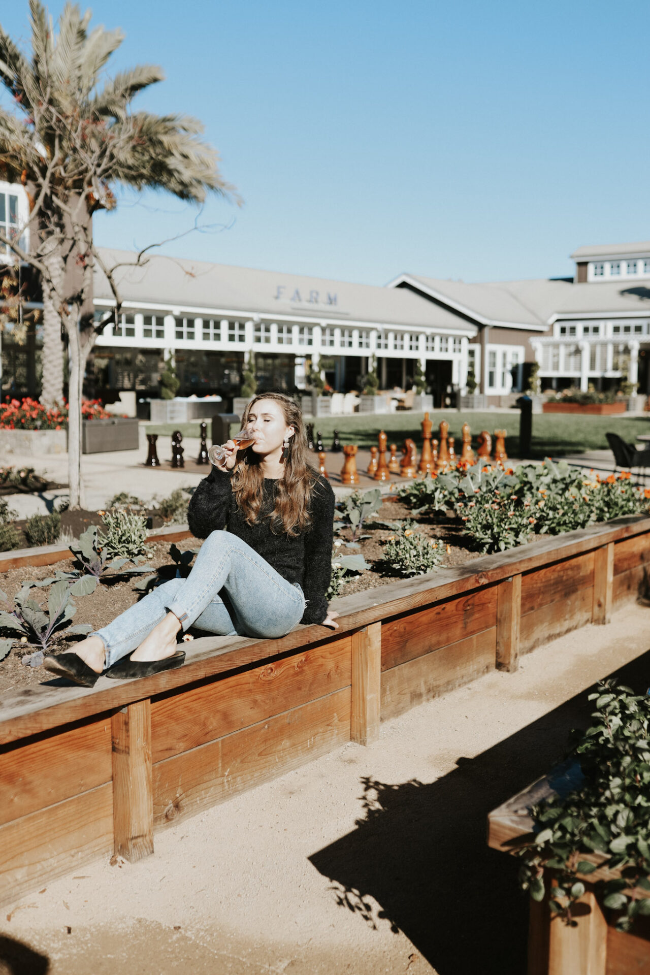 Paige at FARM at Carneros Inn on garden beds