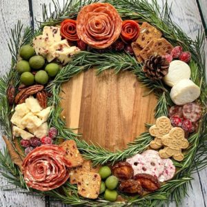 Holiday Charcuterie Board Idea - Wreath