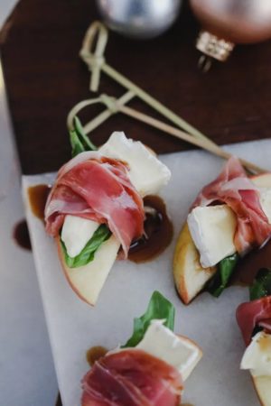 Prosciutto wrapped apples