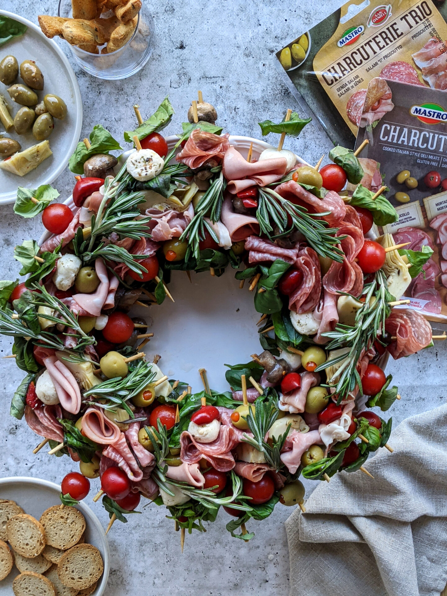 Antipasto holiday wreath