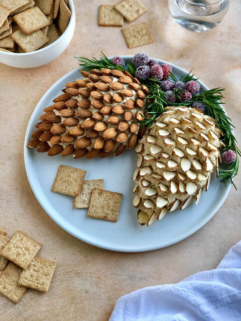 Pinecone shaped cheese balls