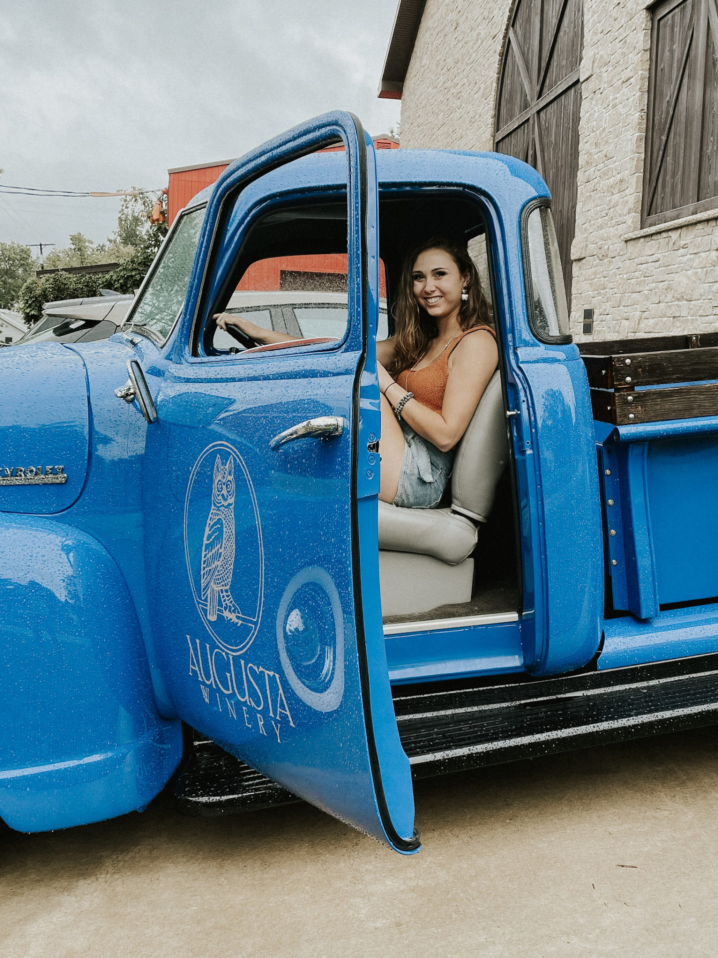 Augusta winery blue truck