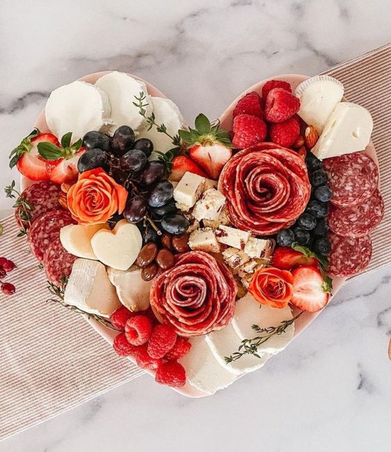 heart shaped charcuterie board