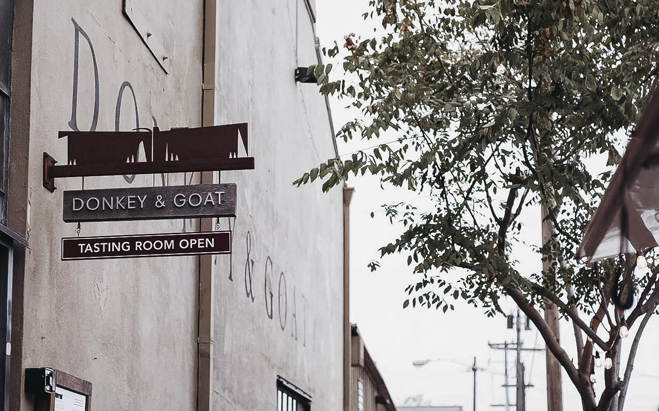 Donkey and goat sign outside in Berkeley