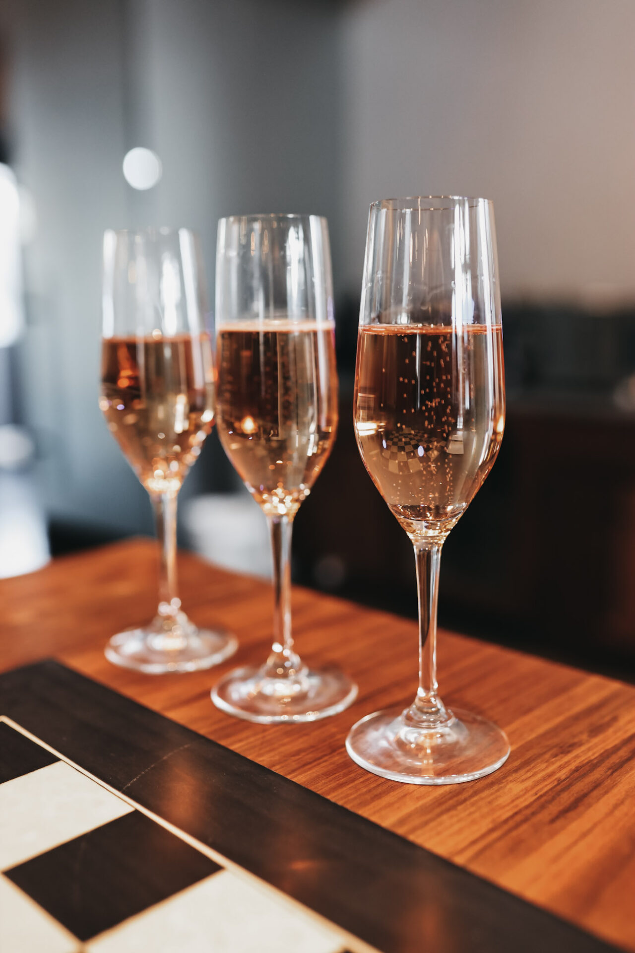 a line up of rosé wine