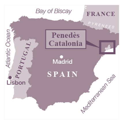 Pendes, Spain wine region map