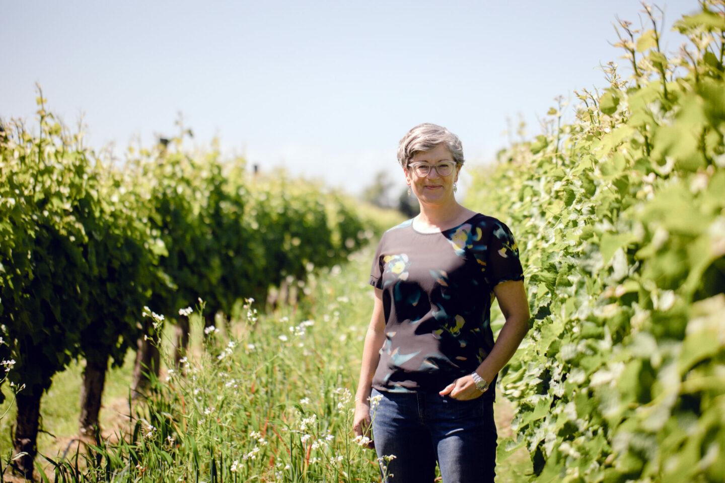 Jules Taylor in Sauvignon Blanc Vineyard