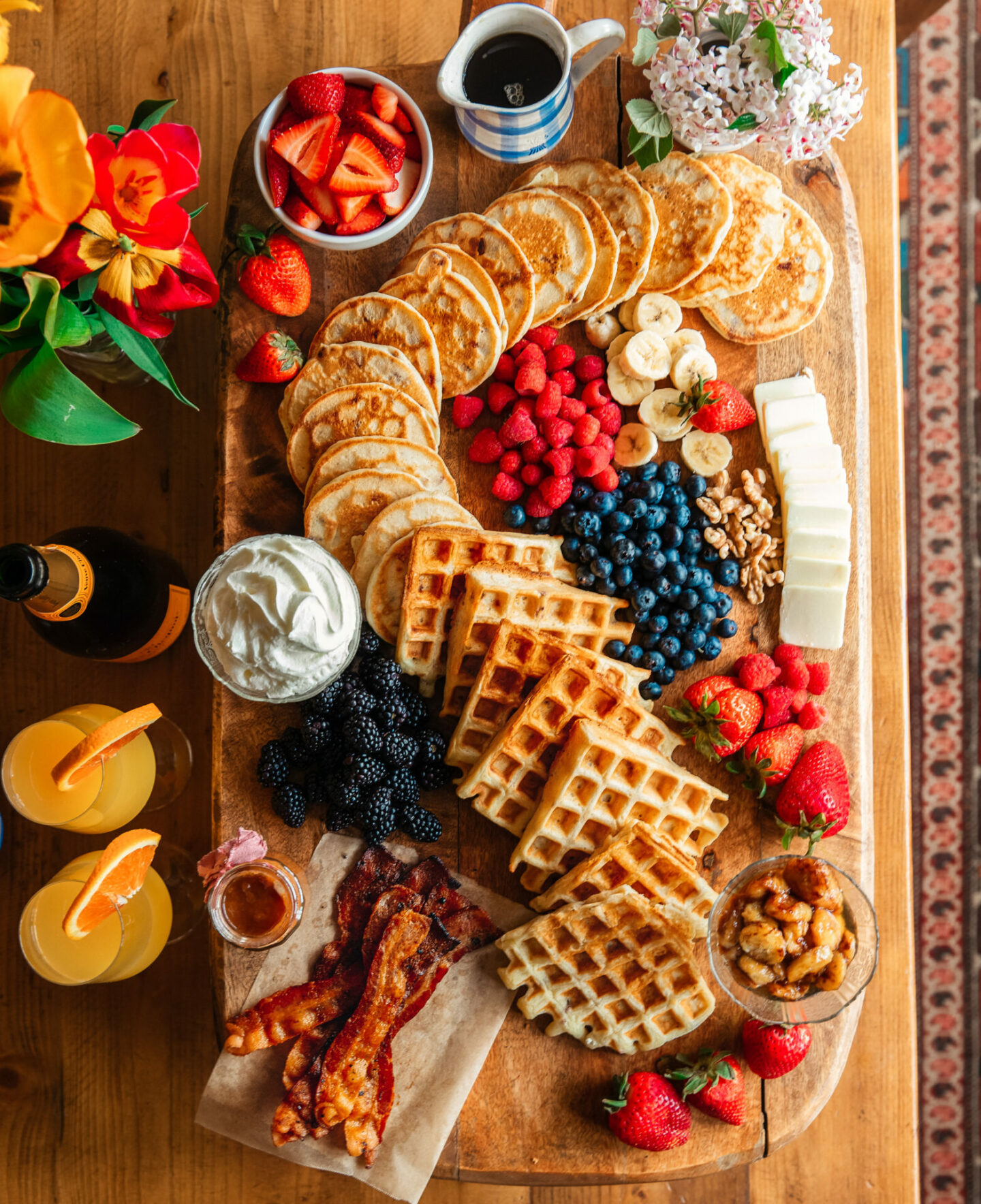 A pancake inspired Mother's Day charcuterie board