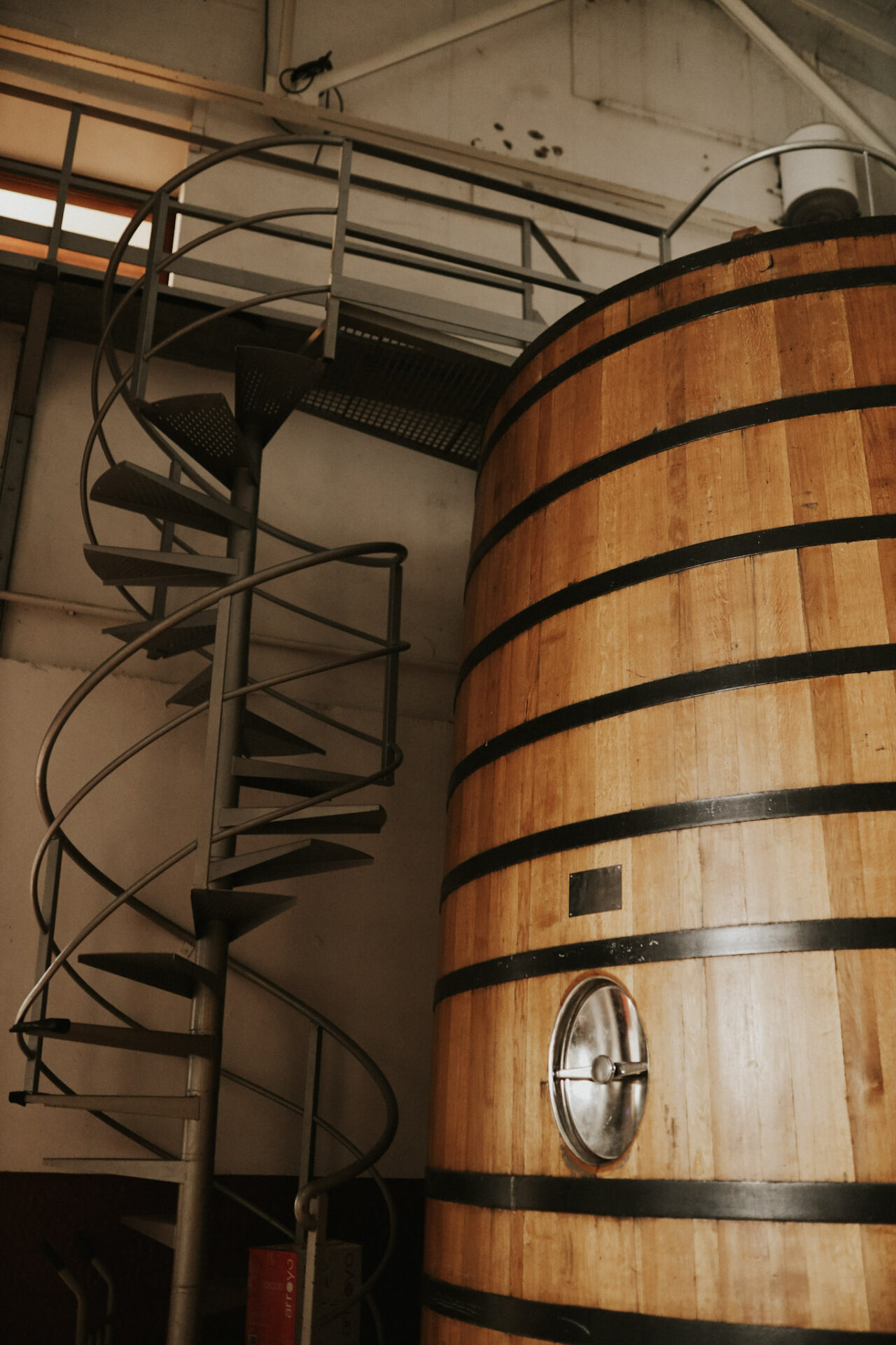 Large barrel for fermenting wine at Arroyo