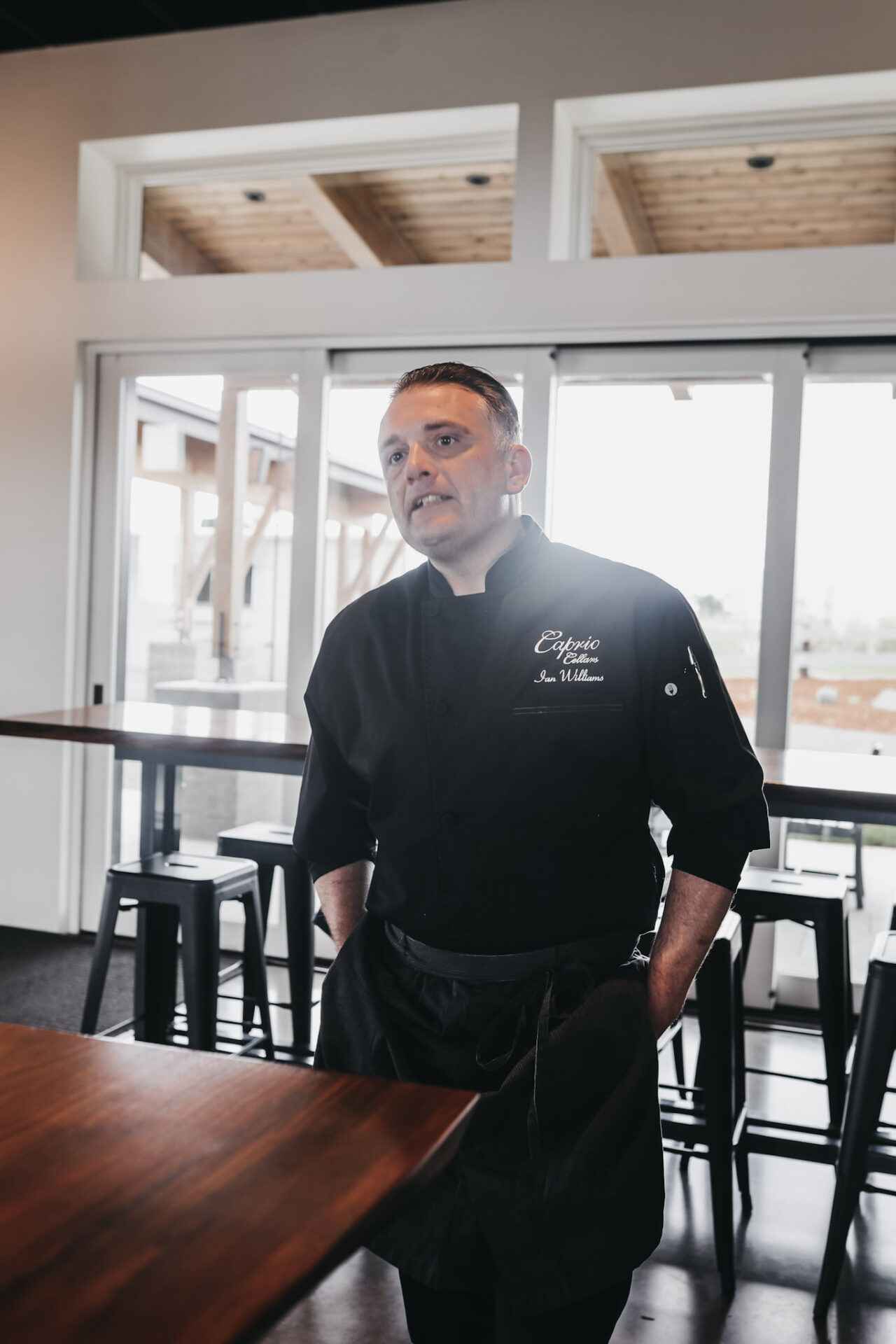 Chef Ian Williams at Caprio Cellars in Walla Walla Washington