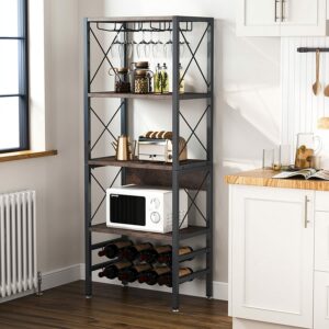 Four-Tier Industrial Style Standing Wine Rack