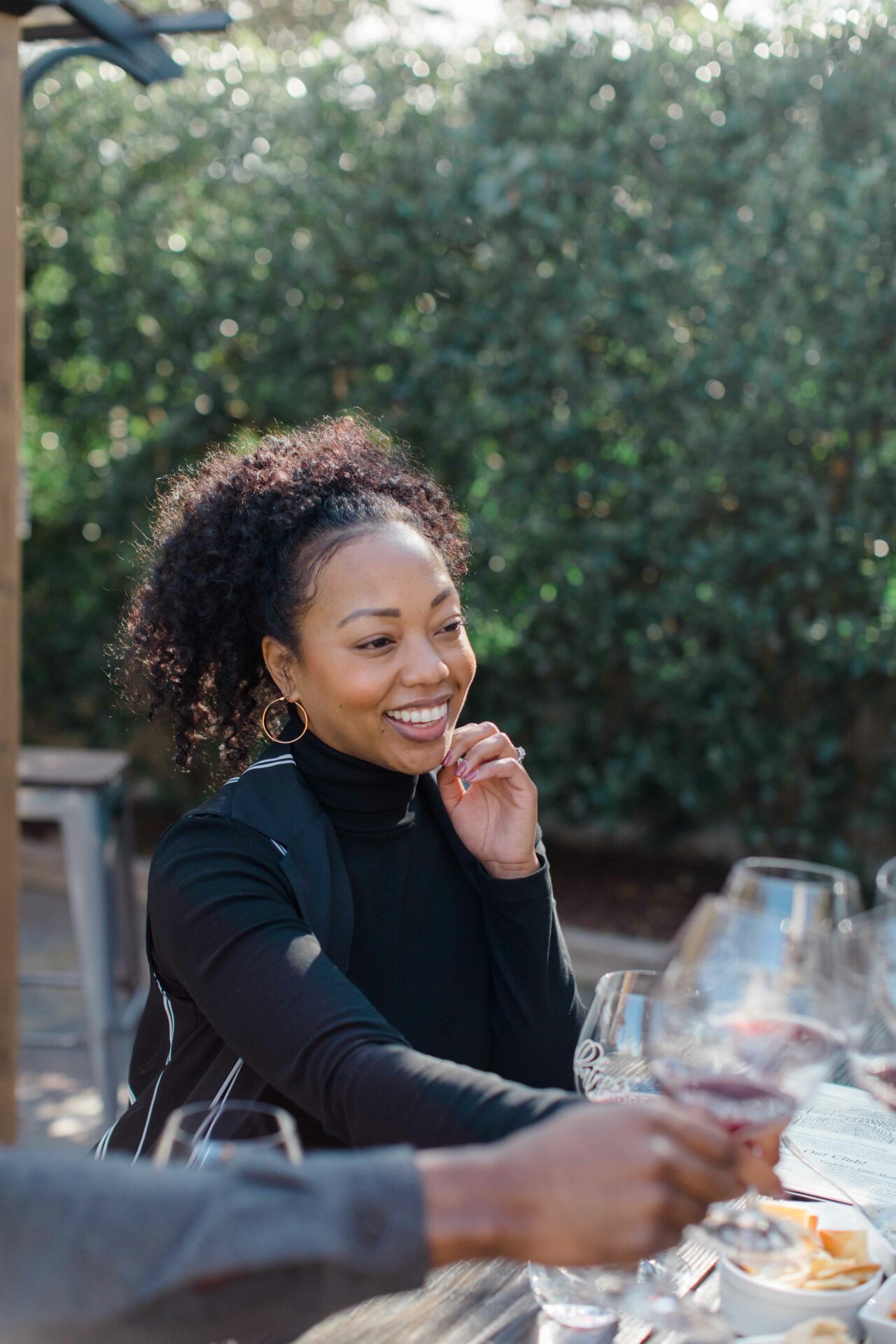 Nadia Mincey of Nad Wines, sipping natural wine