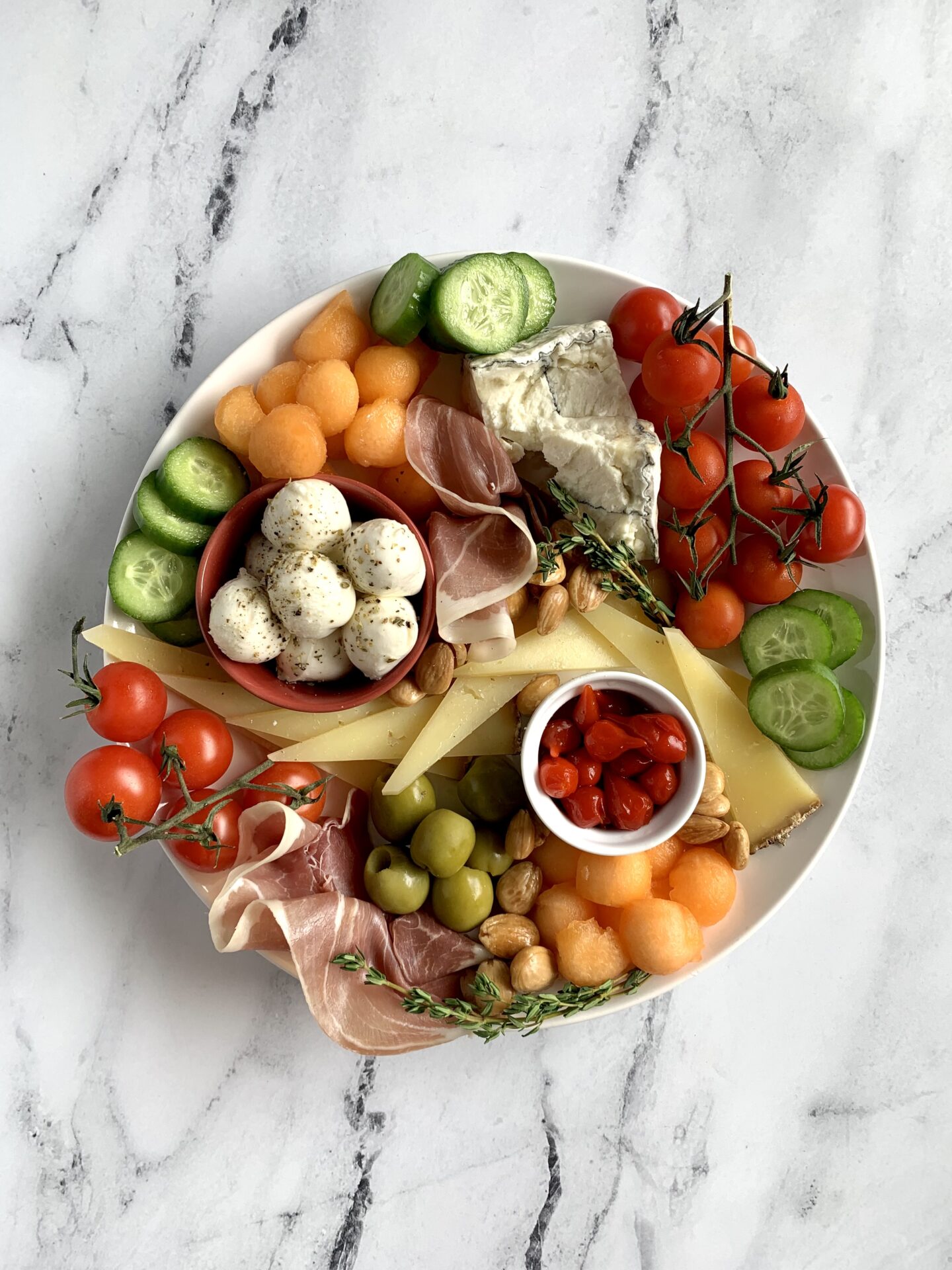 Round veggie charcuterie board