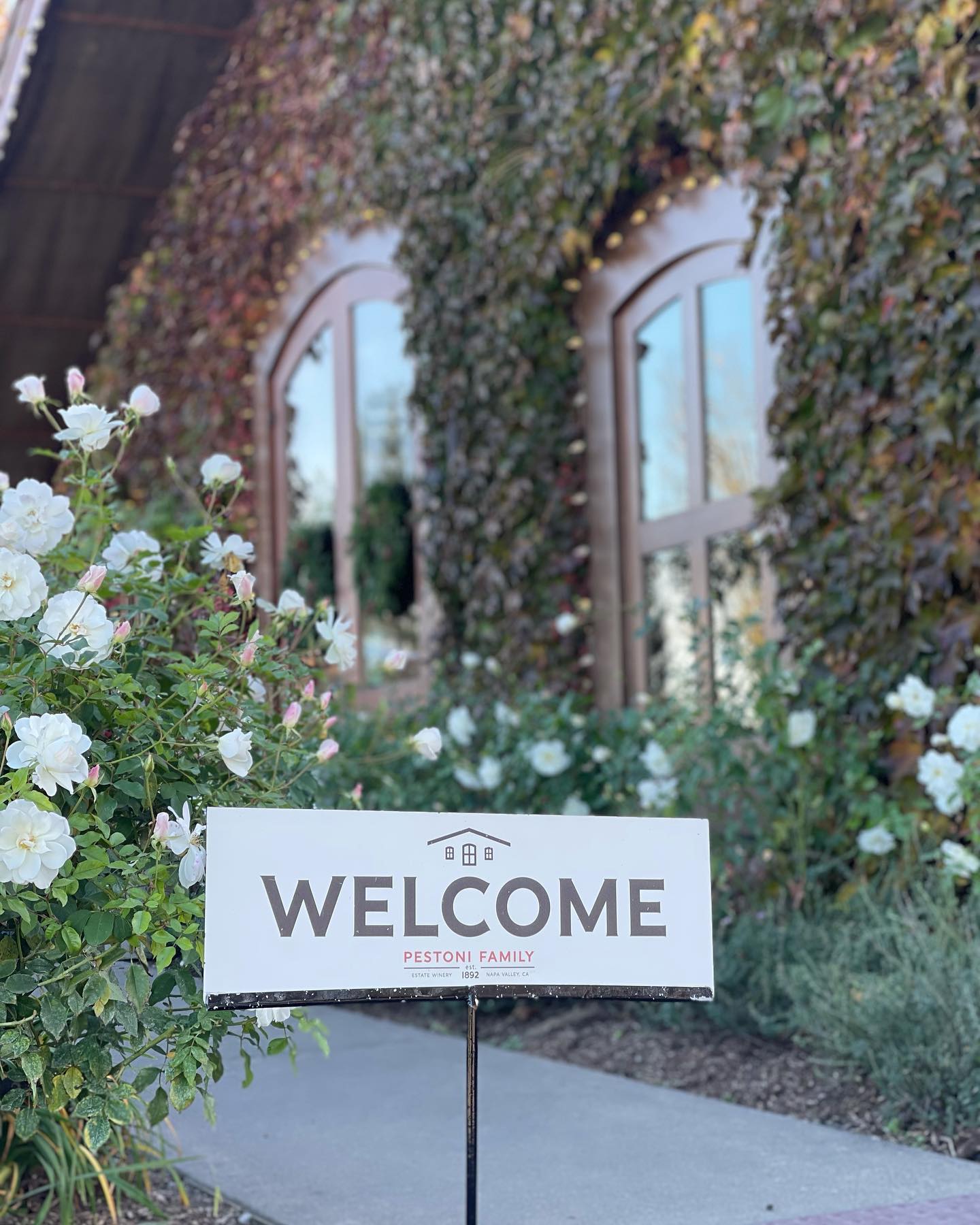 The entrance of the Pestoni Family Winery; on the list of the best picnic areas in Napa