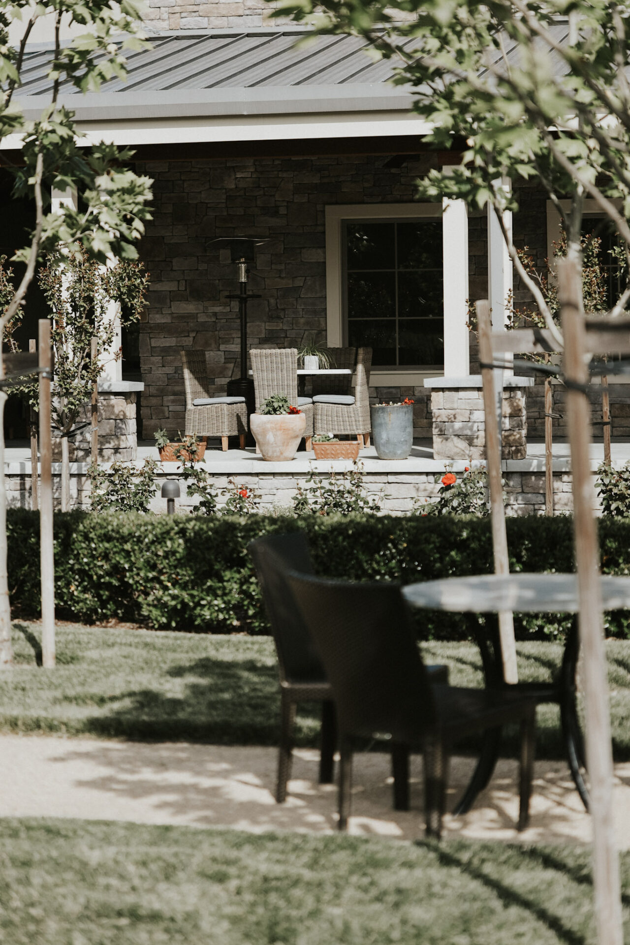 Patio and garden at Girard Winery