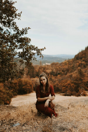 Paige with a view of Howell Mountain Wineries