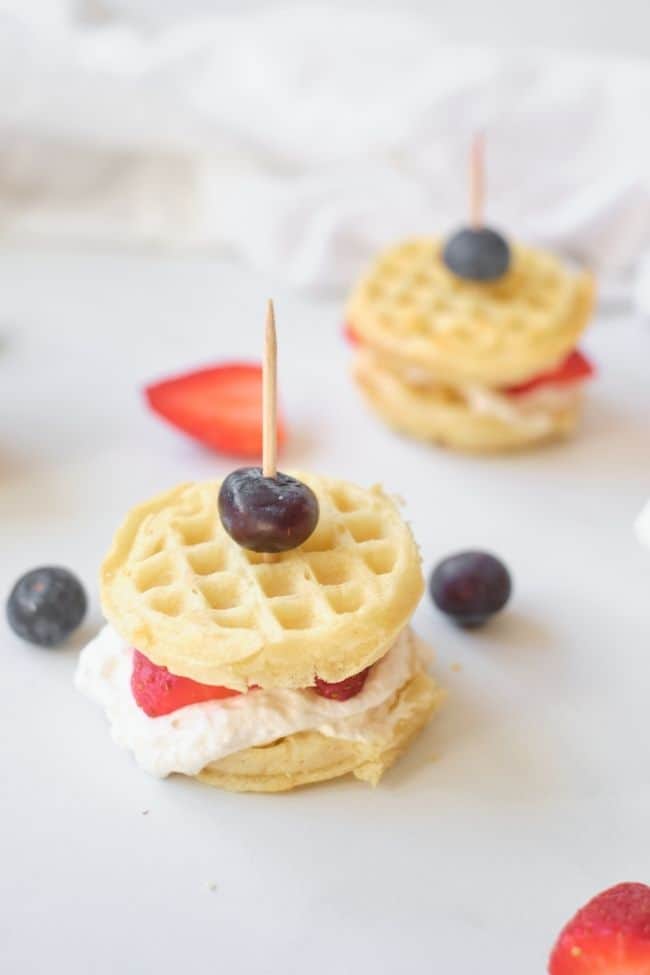 Berry and Cream Waffle Sandwiches