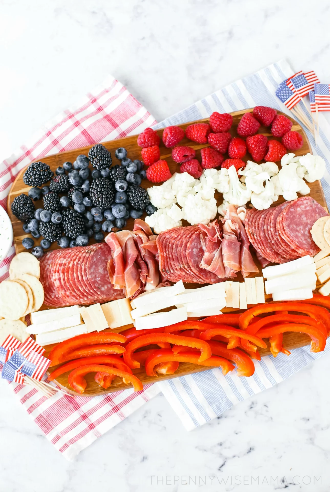 A Patriotic 4th of July Charcuterie Board