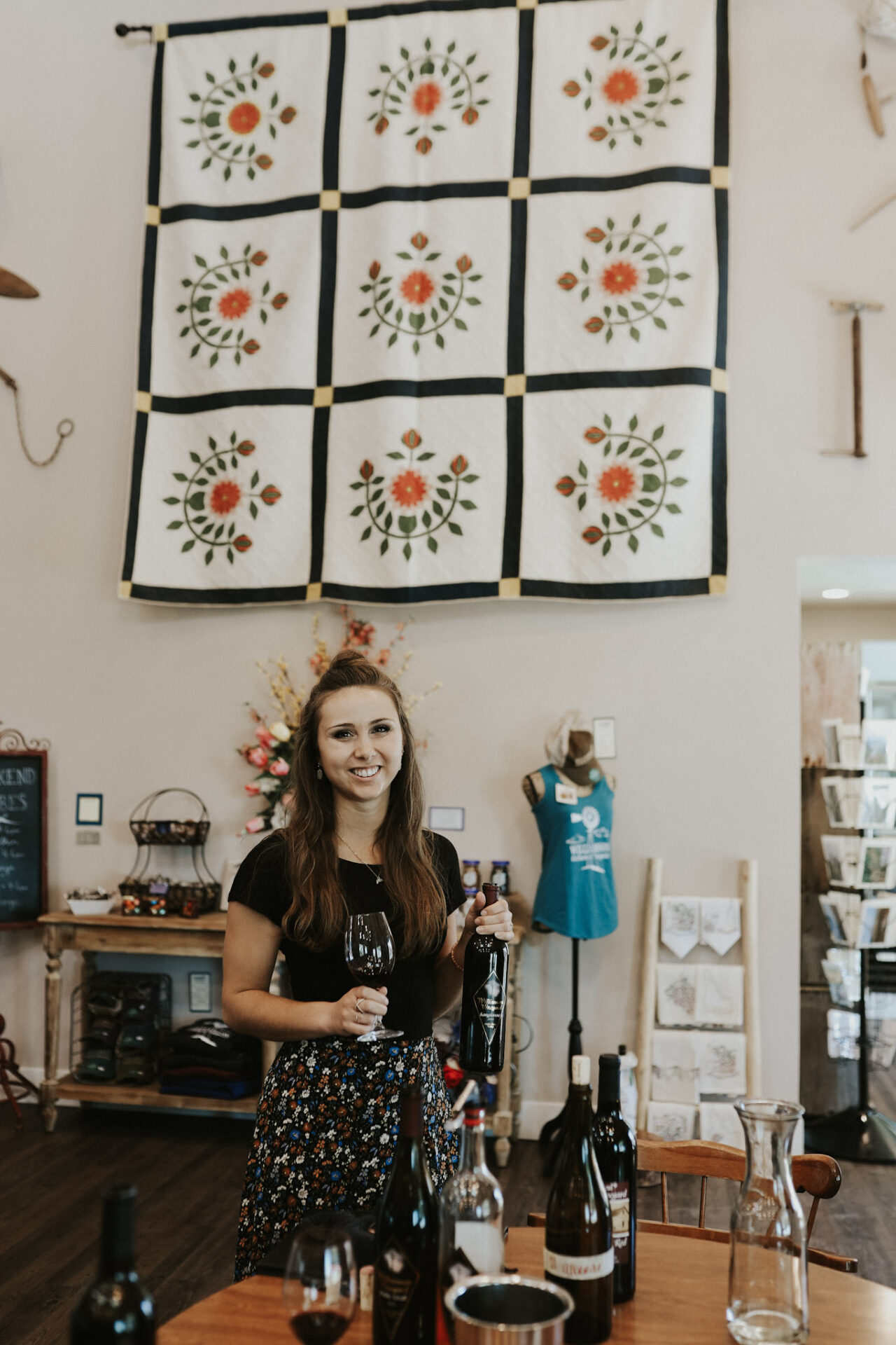 Paige in the Williamson Orchards & Vineyards winery tasting room