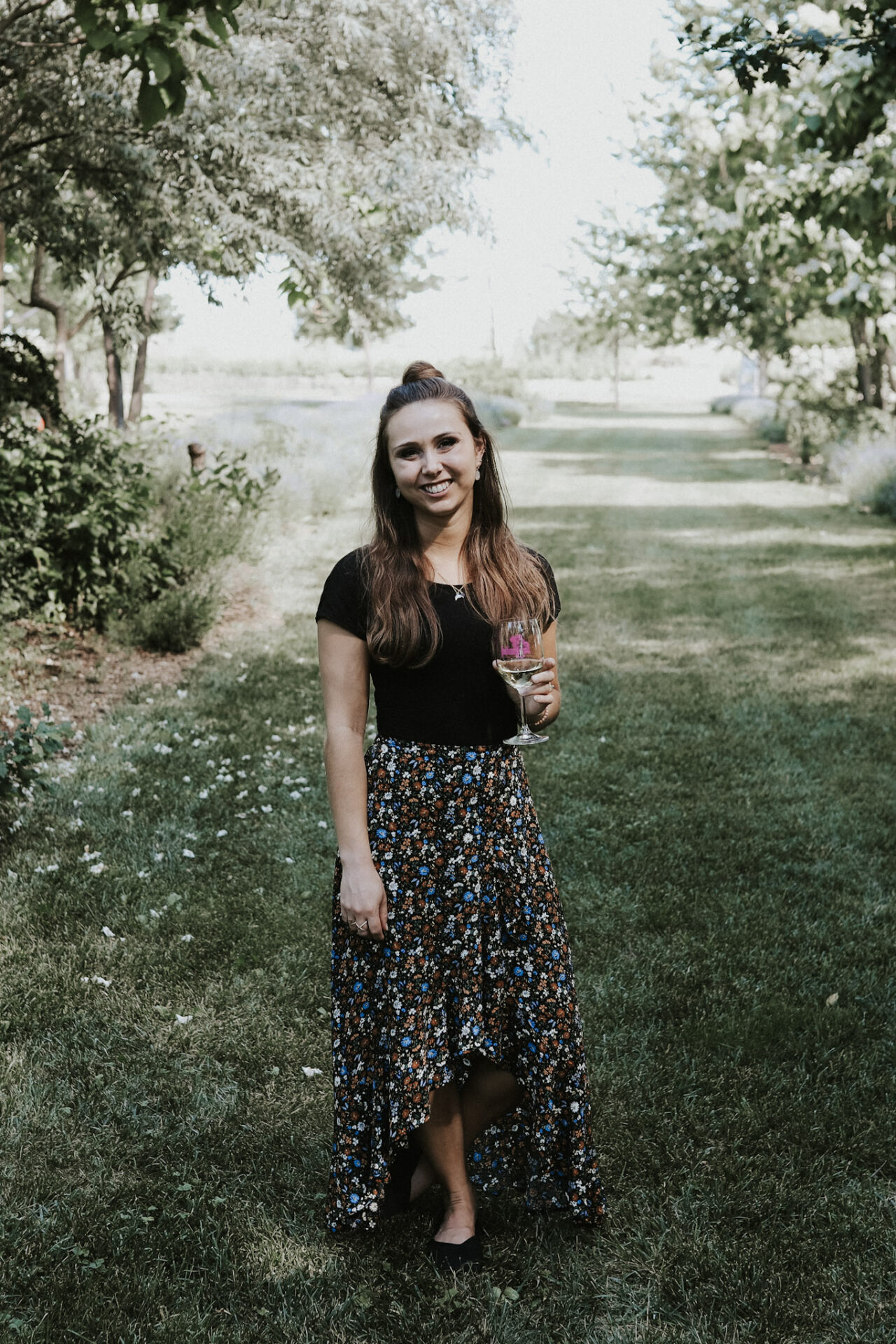 Paige in the garden at Indian Creek Vineyard