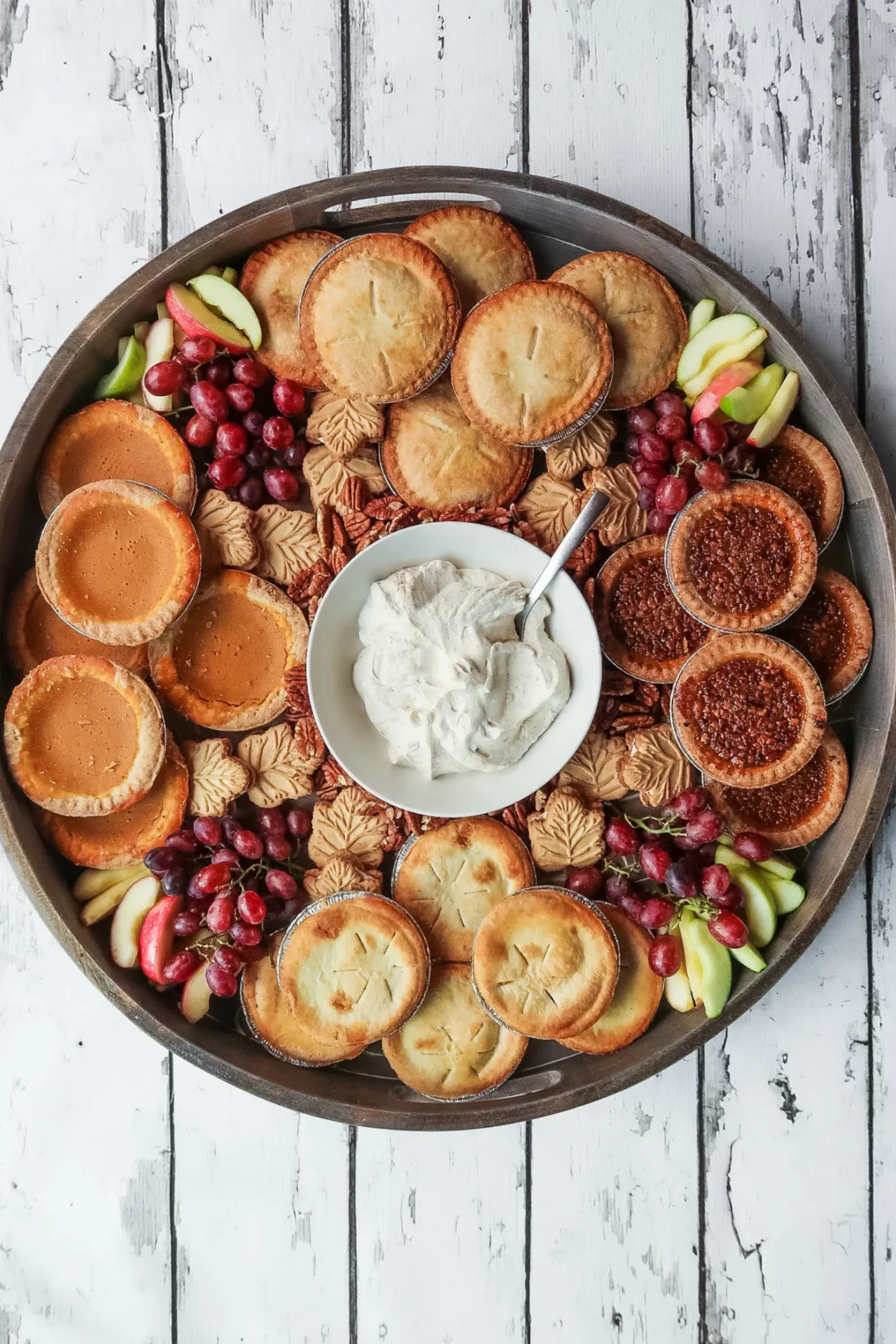 Mini pies charcuterie board for fall