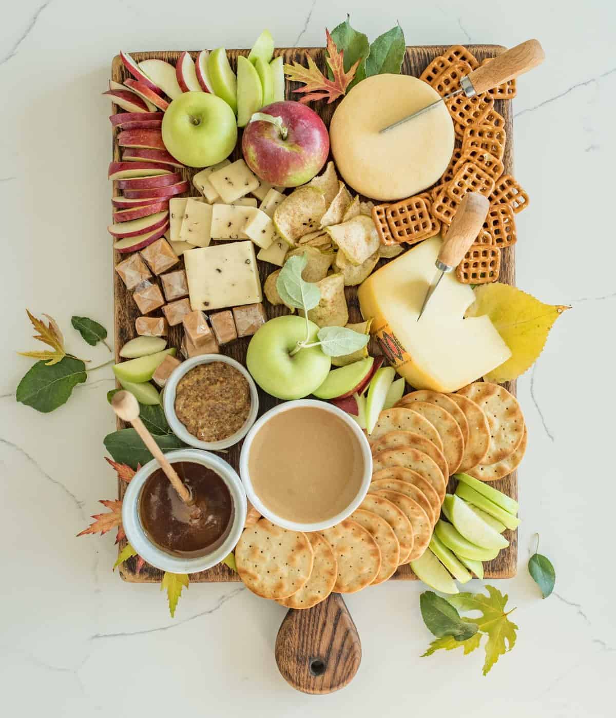 Fall apple and cheese charcuterie board