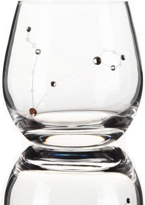 Zodiac constellation stemless wine glass