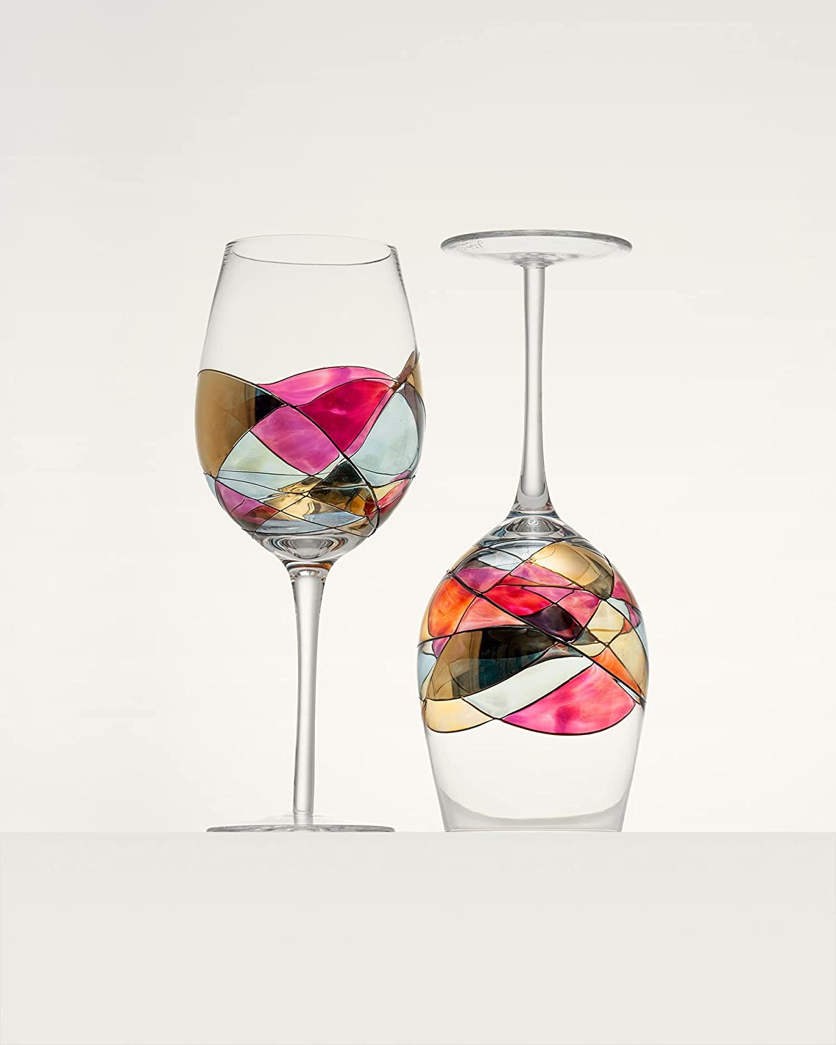 Hand painted Antoni Barcelona wine glasses