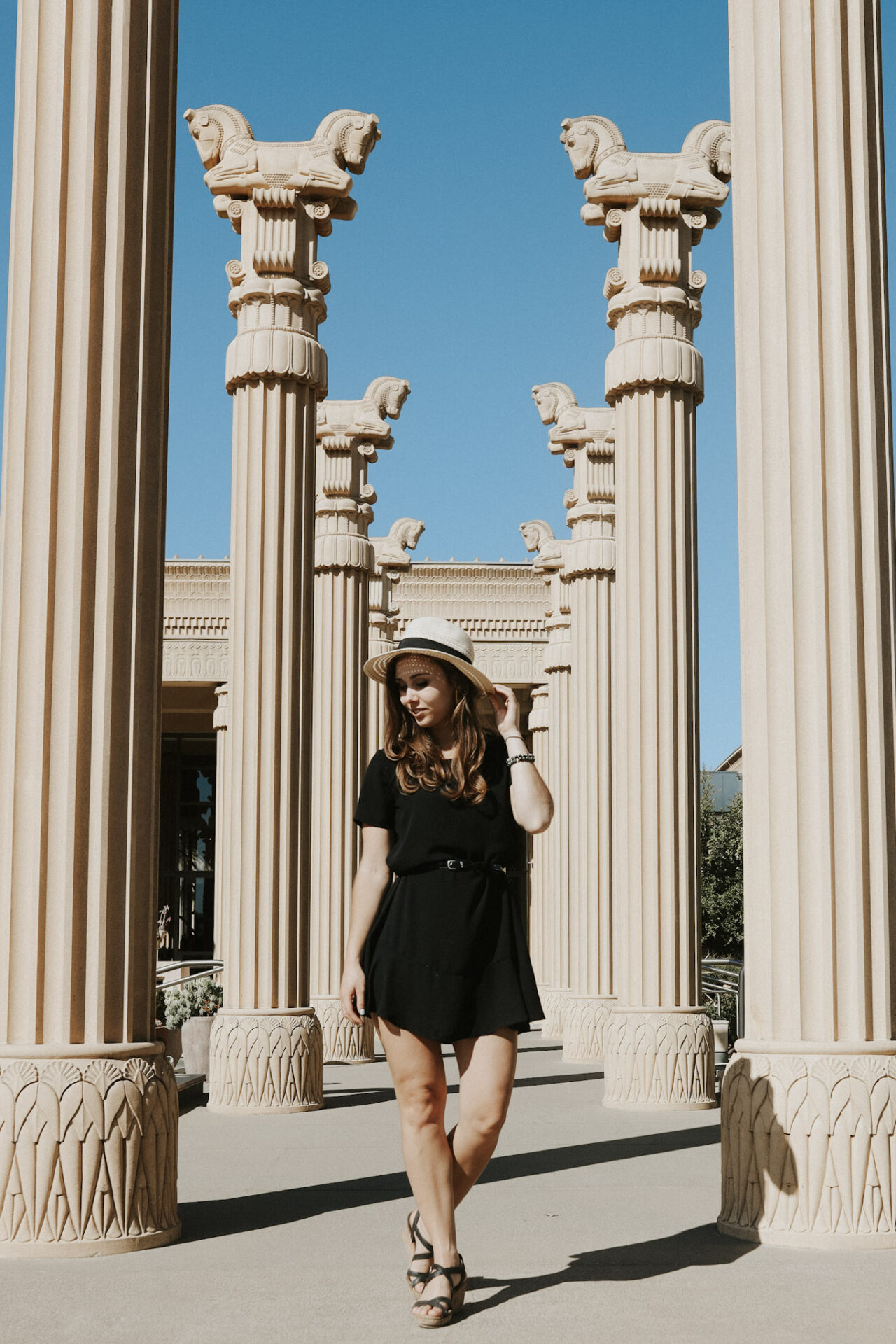 Paige at Darioush Winery along the Silverado Trail in Napa