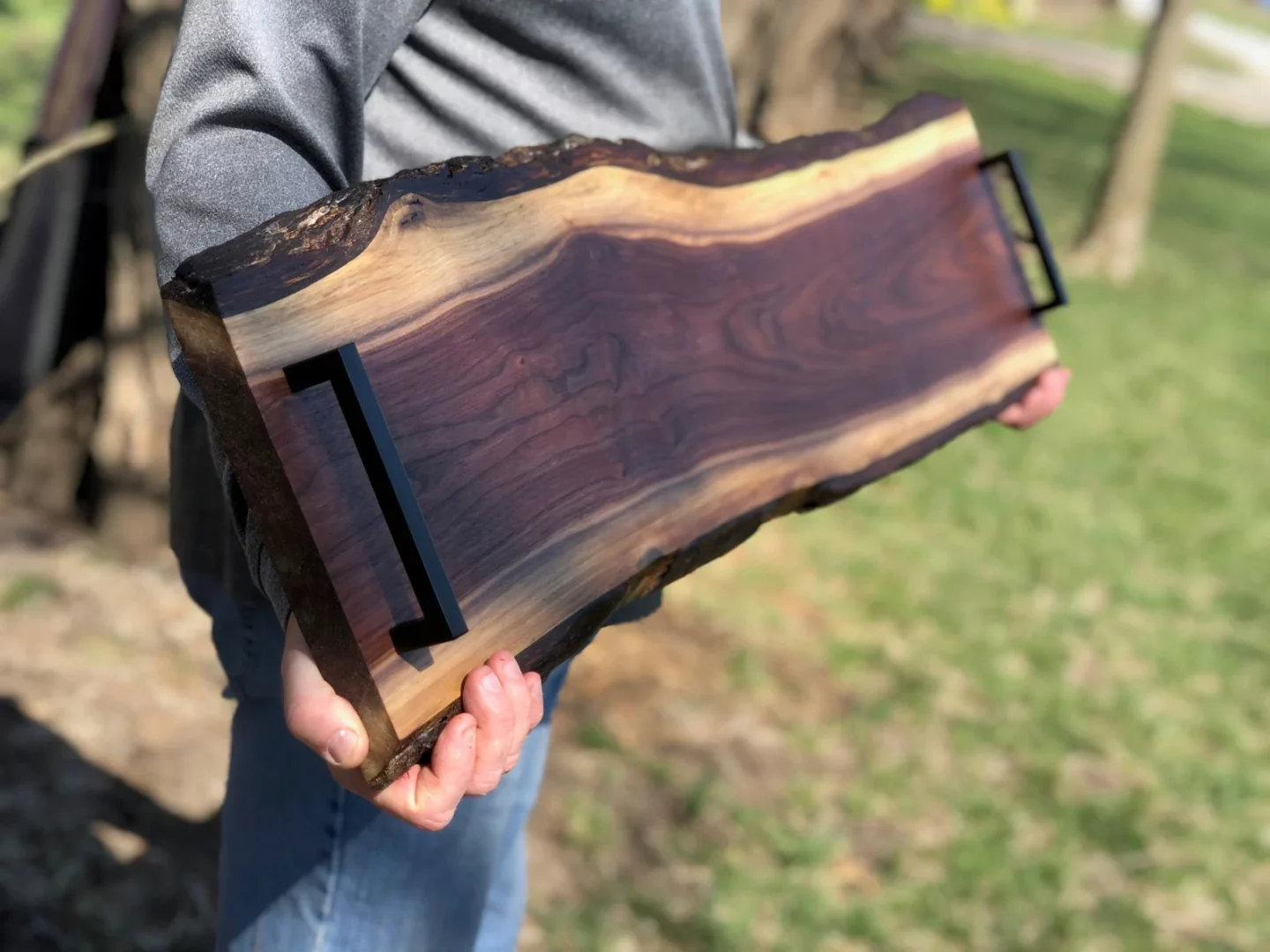 Black walnut etsy charcuterie board with handles