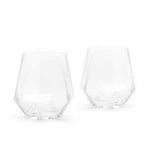 Two stemless wine glasses by Puik Designs