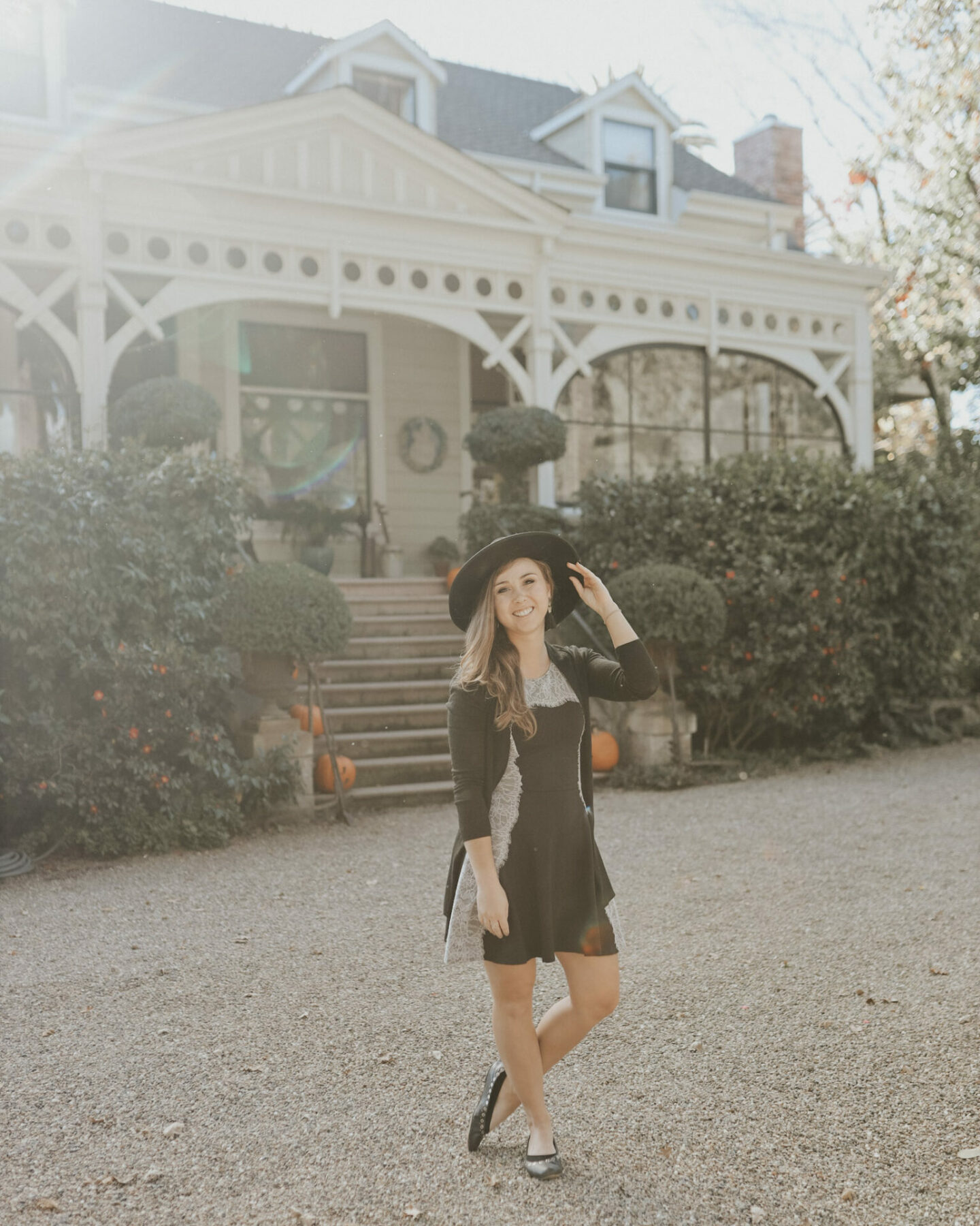 Paige in front of the home at Spottswoode Winery