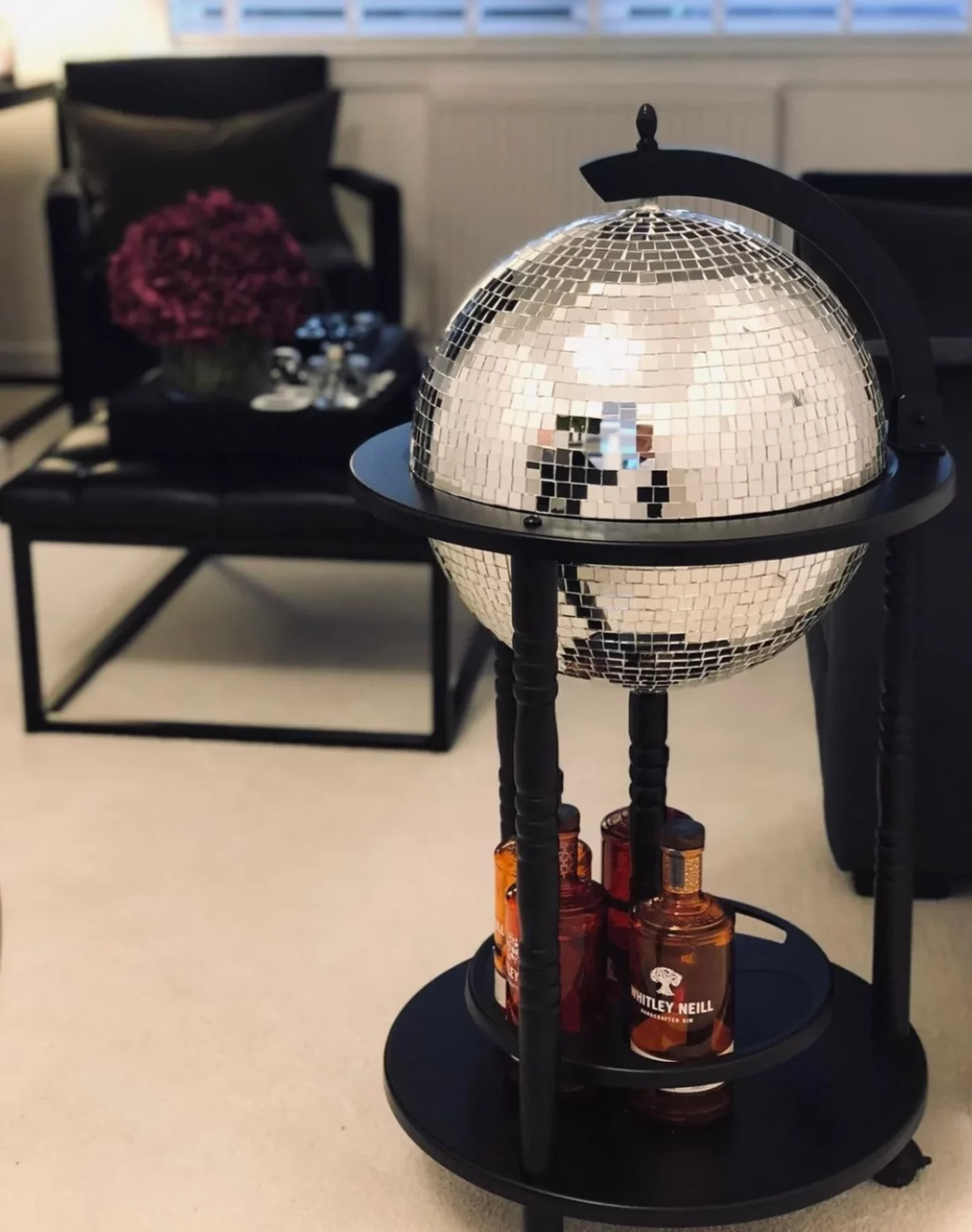 disco ball bar cart