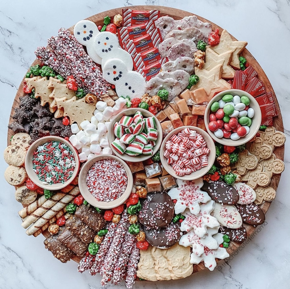 Pretty peppermint charcuterie board