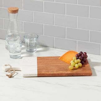 Wood and Marble Serving Board