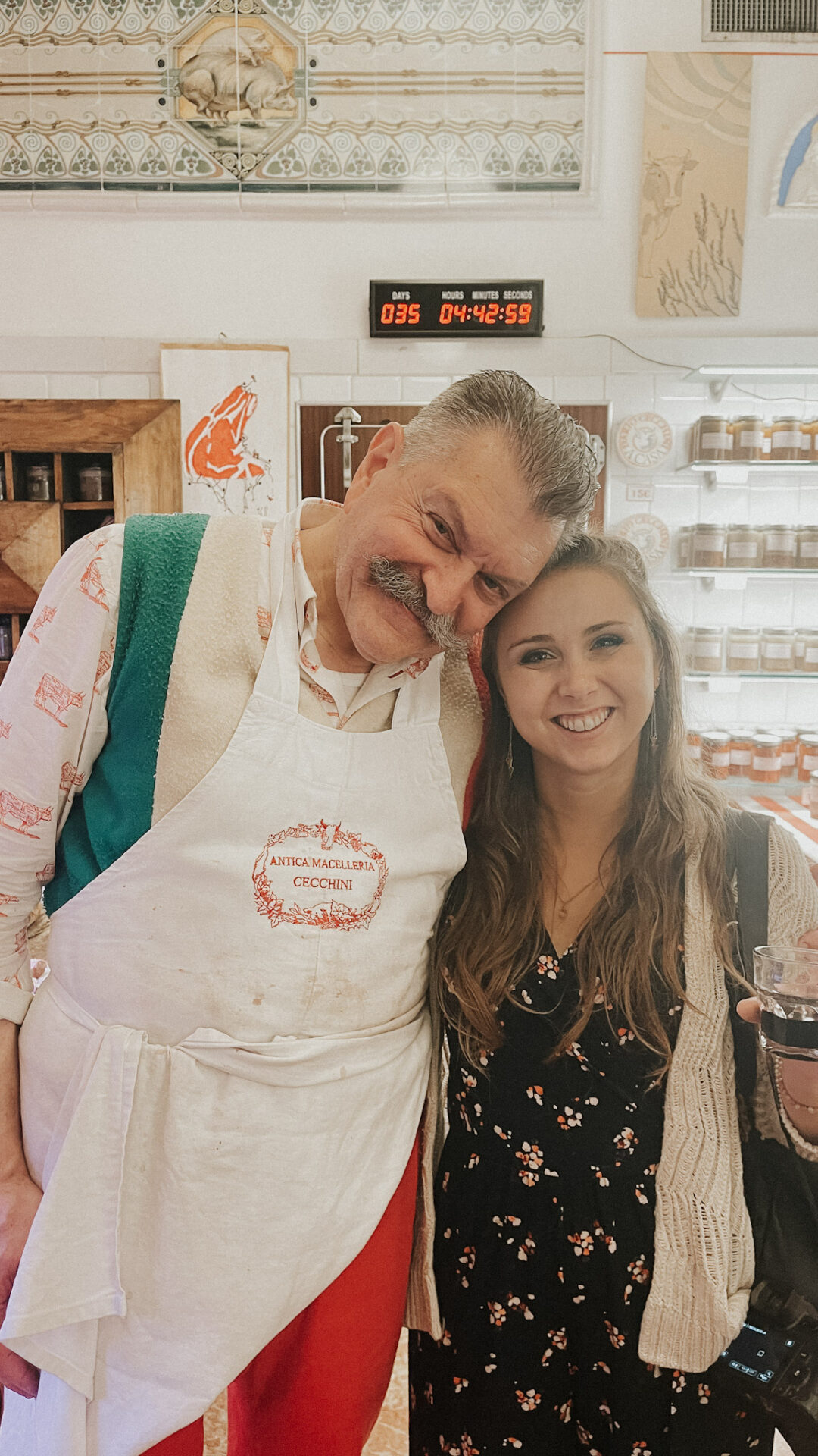 Paige with Cecchini at Officina della Bistecca