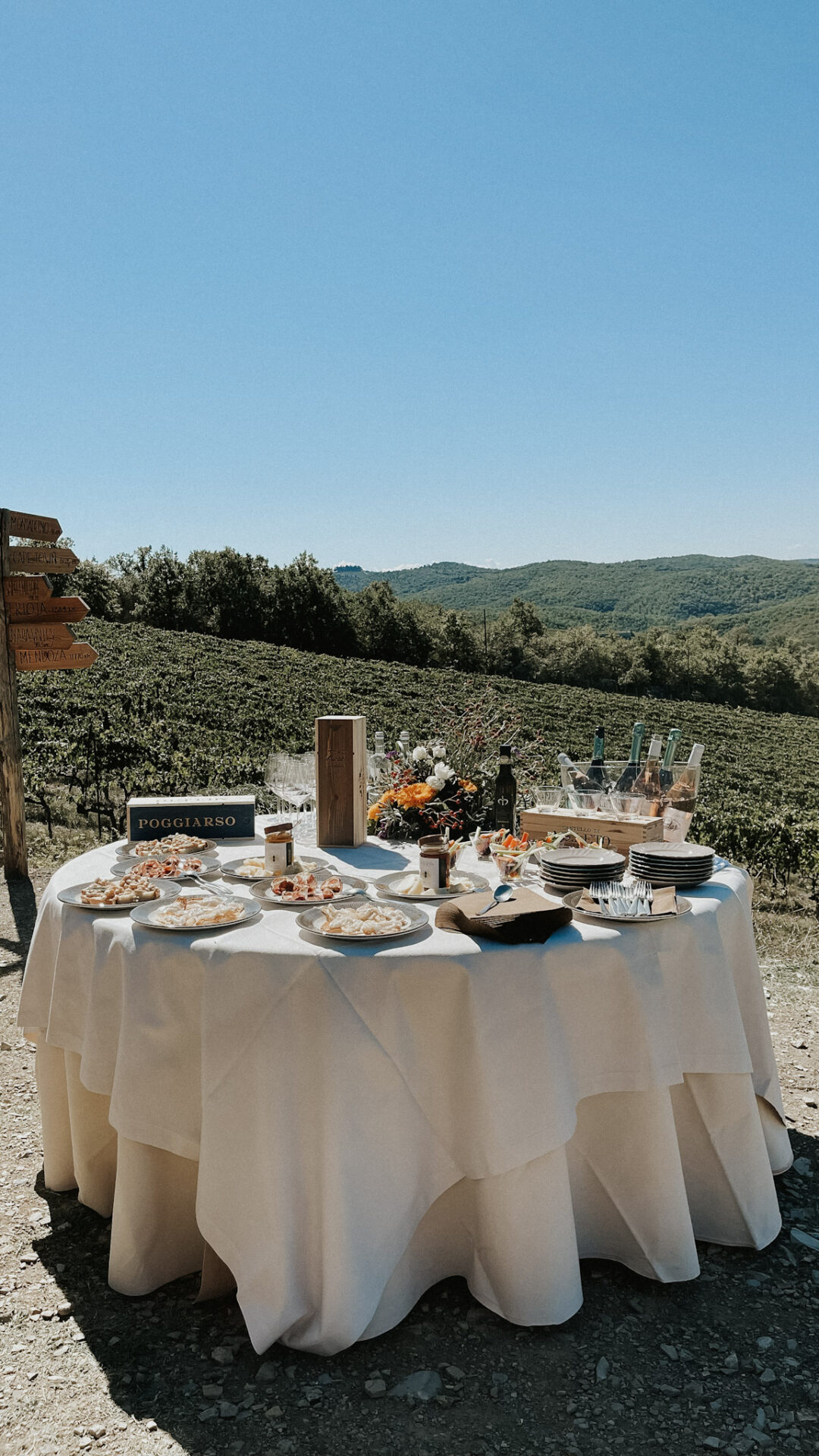 Castello di Meleto snacks in the vineyard