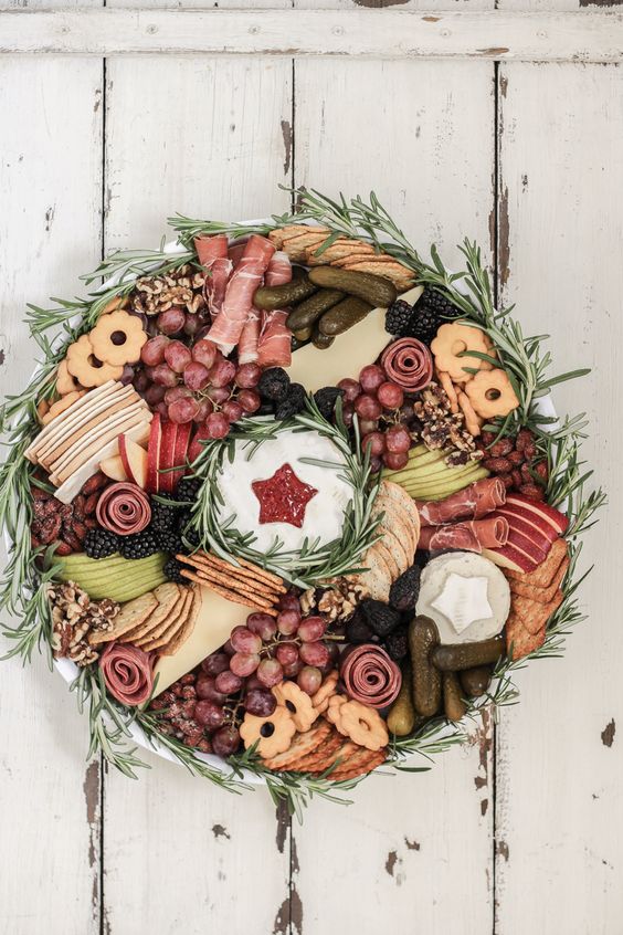 Wreath charcuterie board