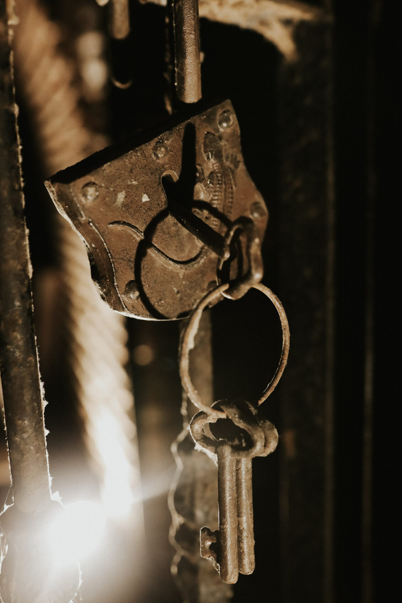 Bodegas Félix Sanz old key in a wine cave in Rueda Spain