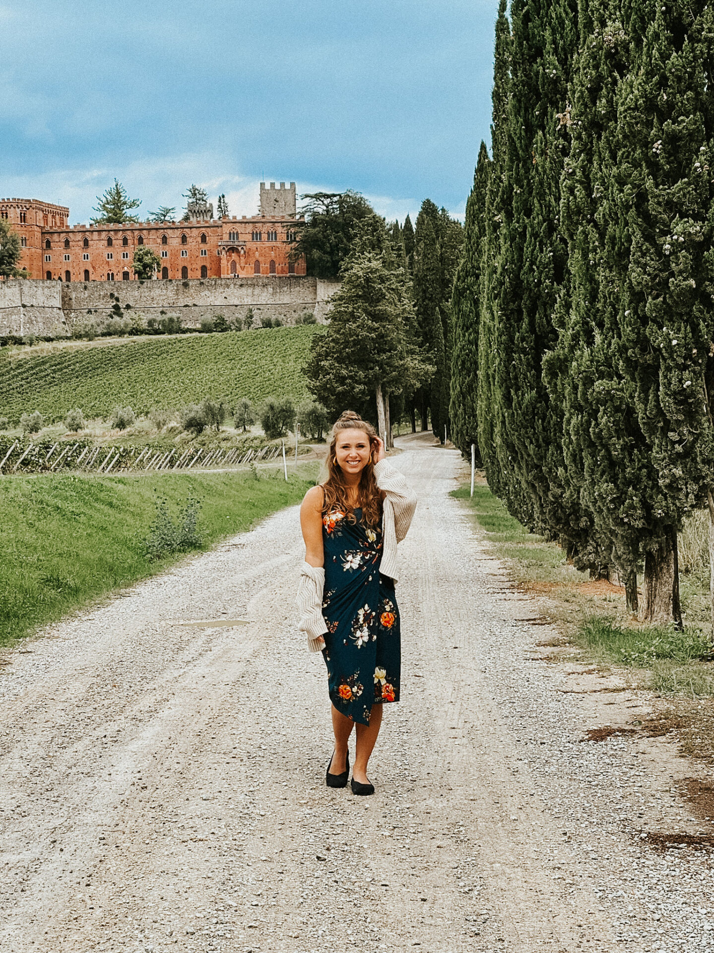 Paige in front of Castello di Brolio