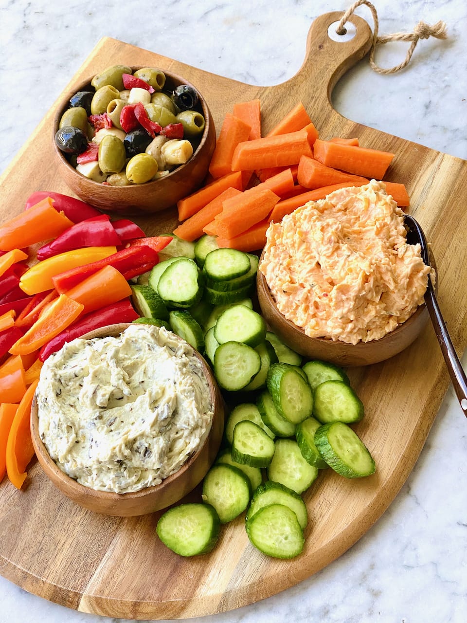 Veggie Triple Dip Snack Board