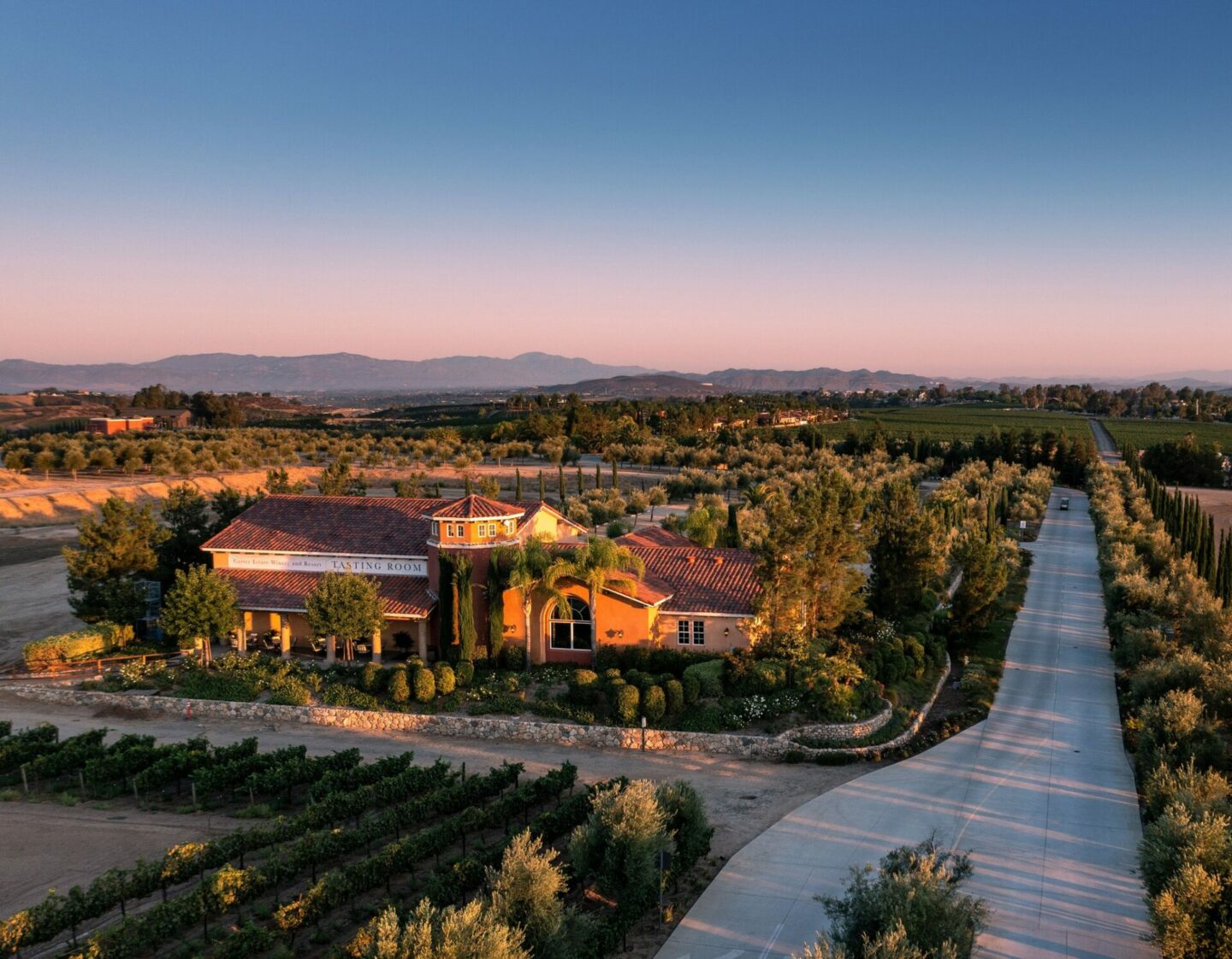 Ariel shot of Carter Estate in Temecula Valley, CA