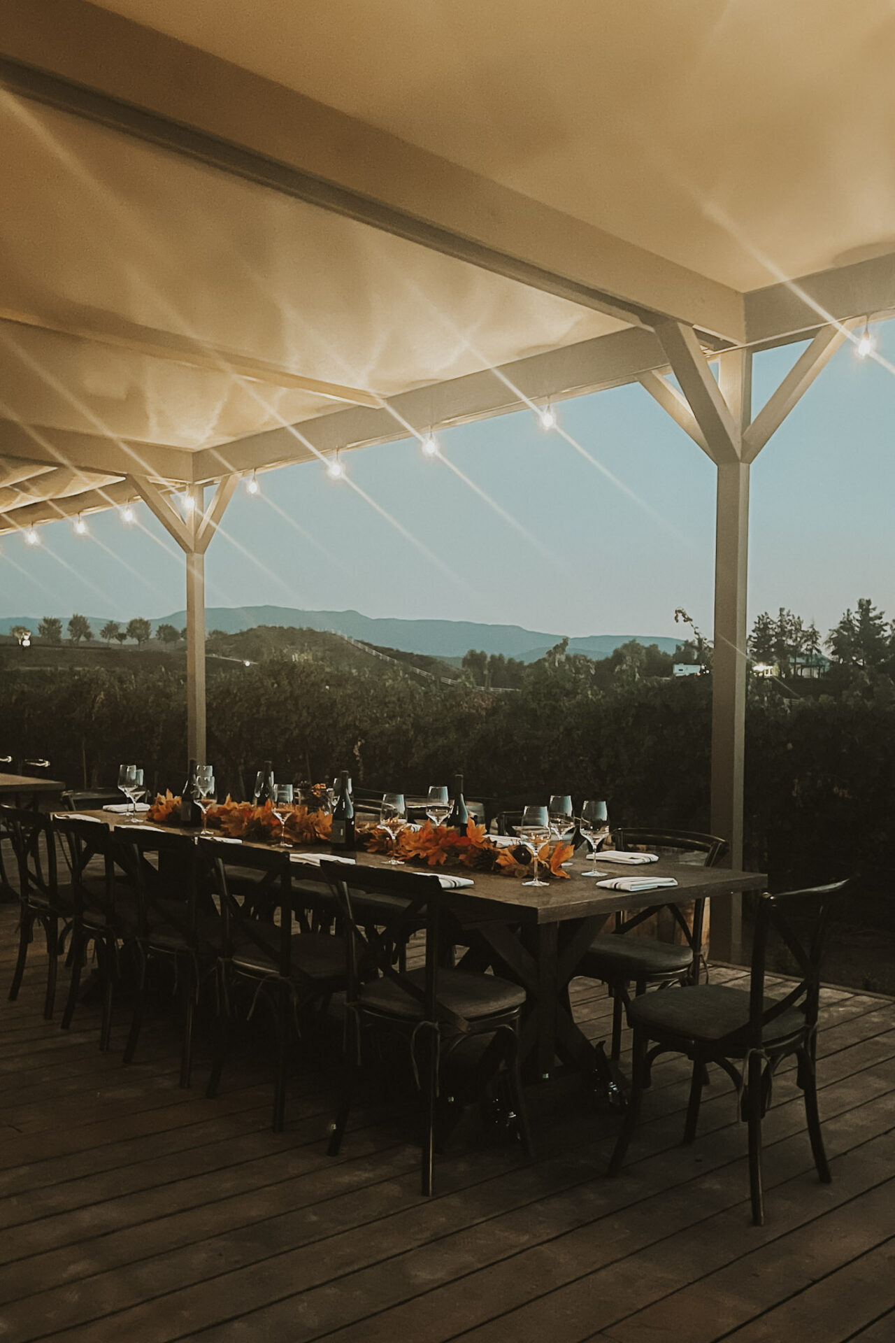Dining under the stars, surrounded by vineyards at Leoness Cellars in Temecula