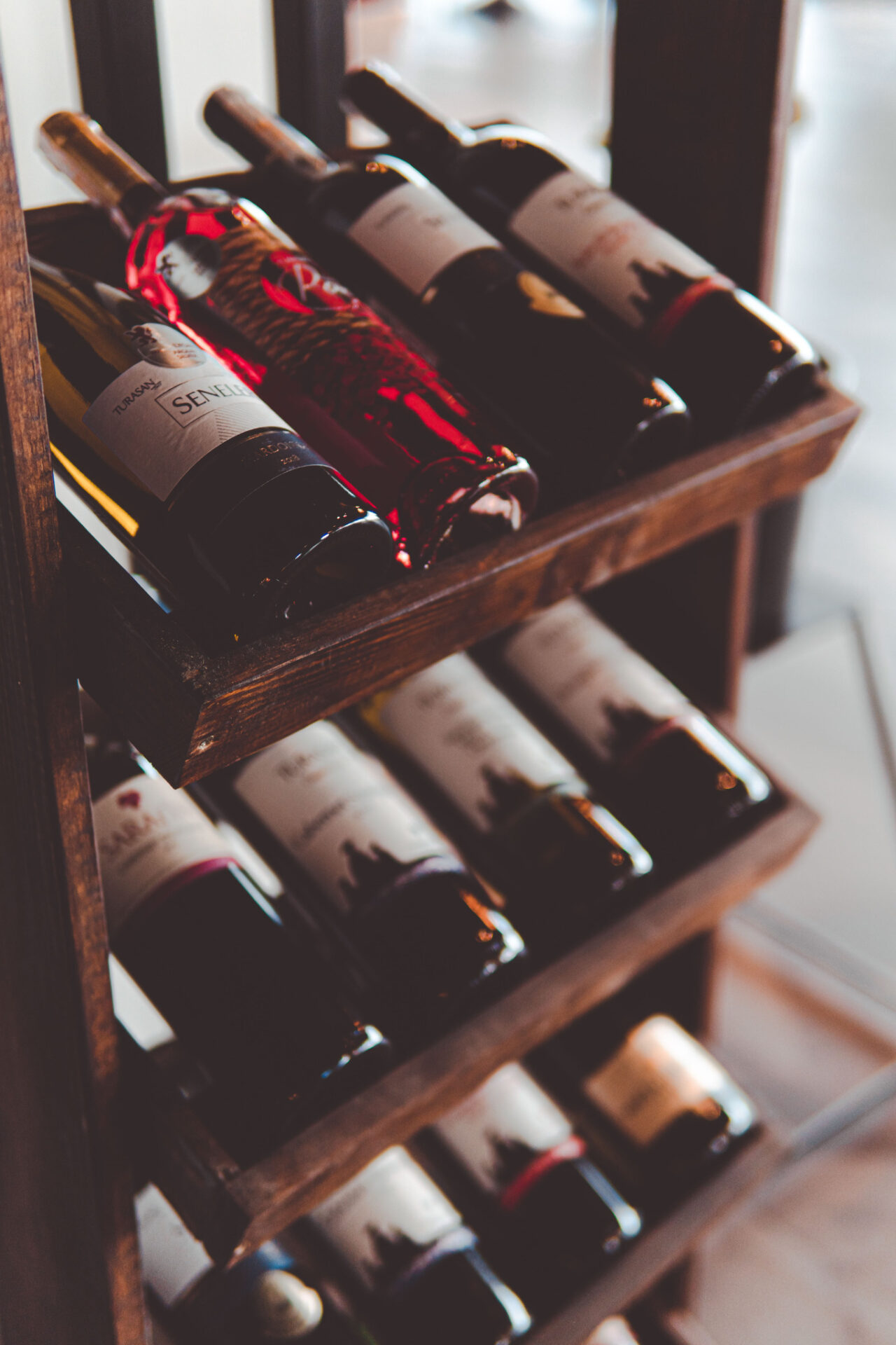 Corvina Wine Bottles on a wine rack