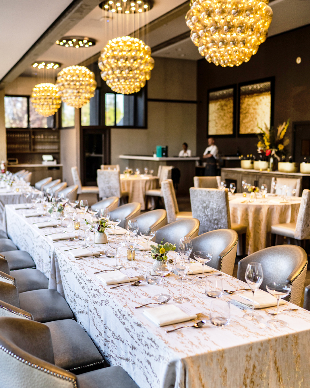 Indoor dining and tasting room at J Vineyard Winery