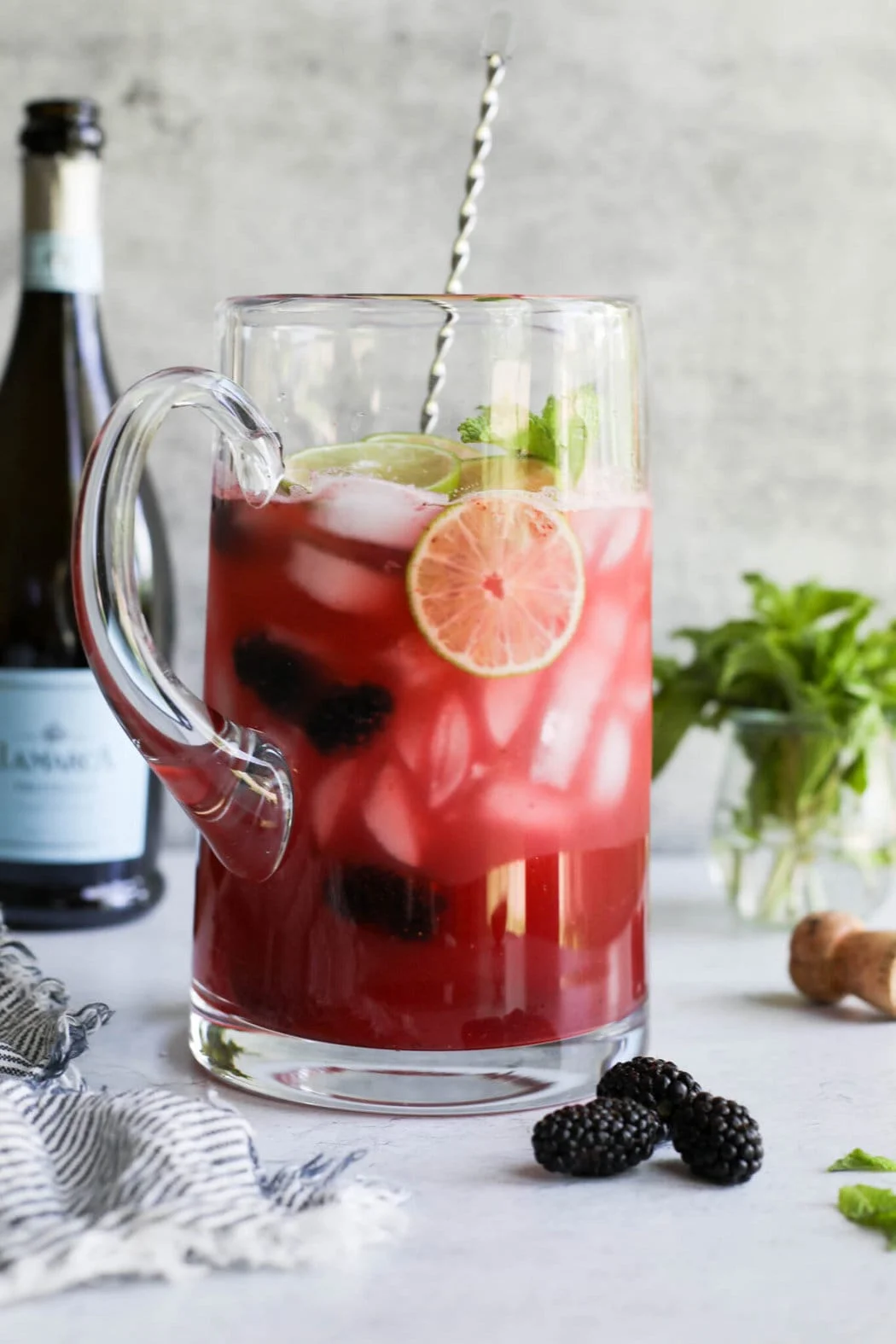 Blackberry Lime Prosecco Cocktail