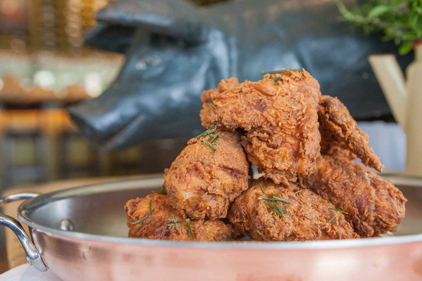 A bowl of fried chicken from Ad Hoc in Yountville, CA